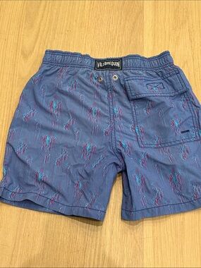 Vilebrequin  Blue Swim Shorts with Pink & Teal Accents
